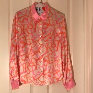 Silk alphabet blouse